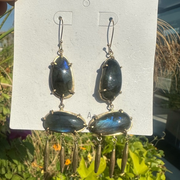 BANANA REPUBLIC TANGARA LABRADORITE EARRING | AUREUS + ARGENT NWT - Picture 6 of 6